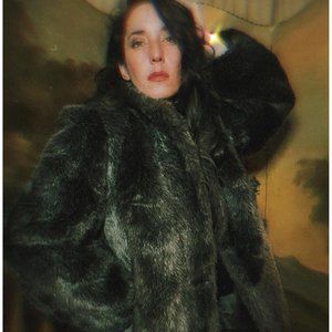 FAUX FUR JACKET Brown Long Sleeve